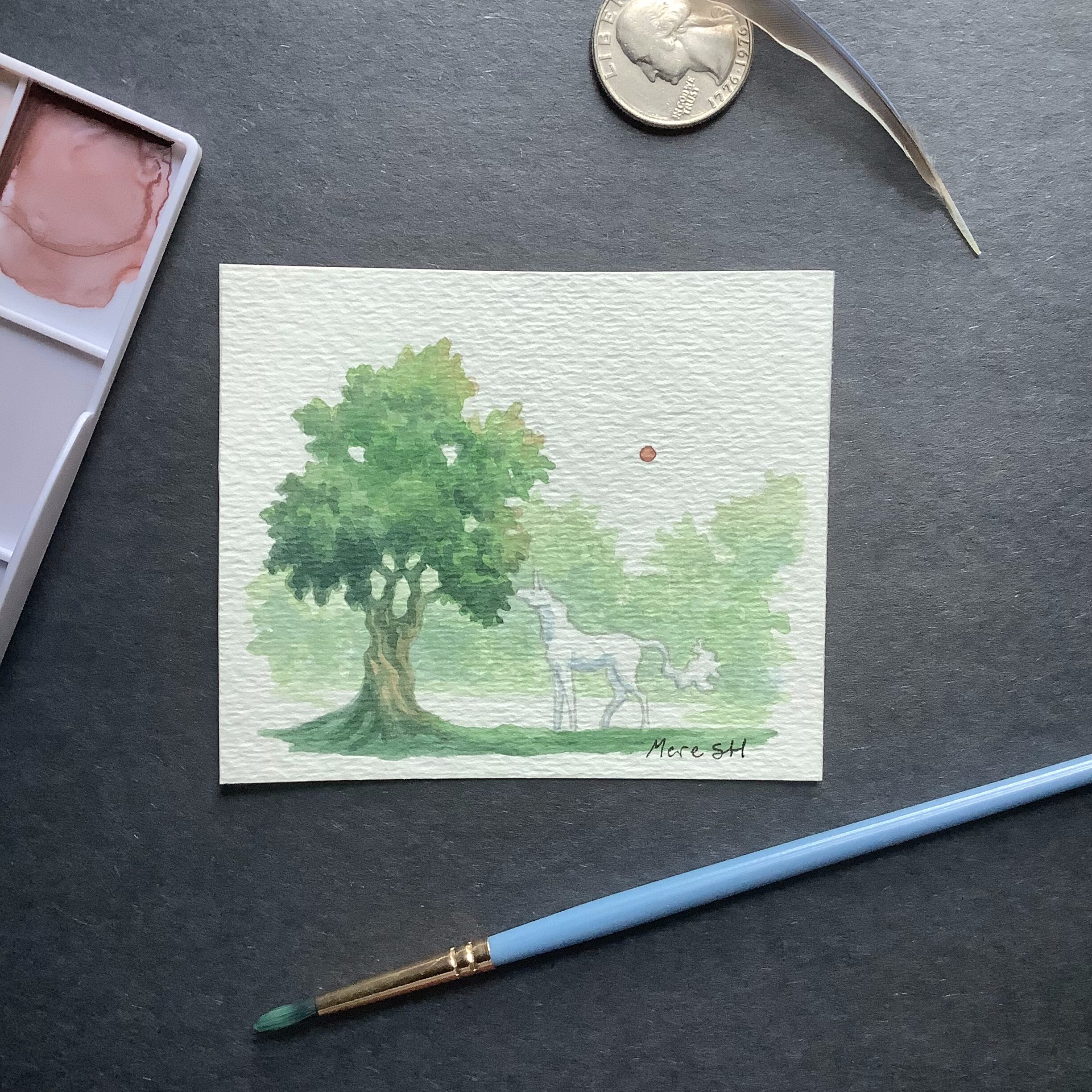 Mini Unicorn Watercolor