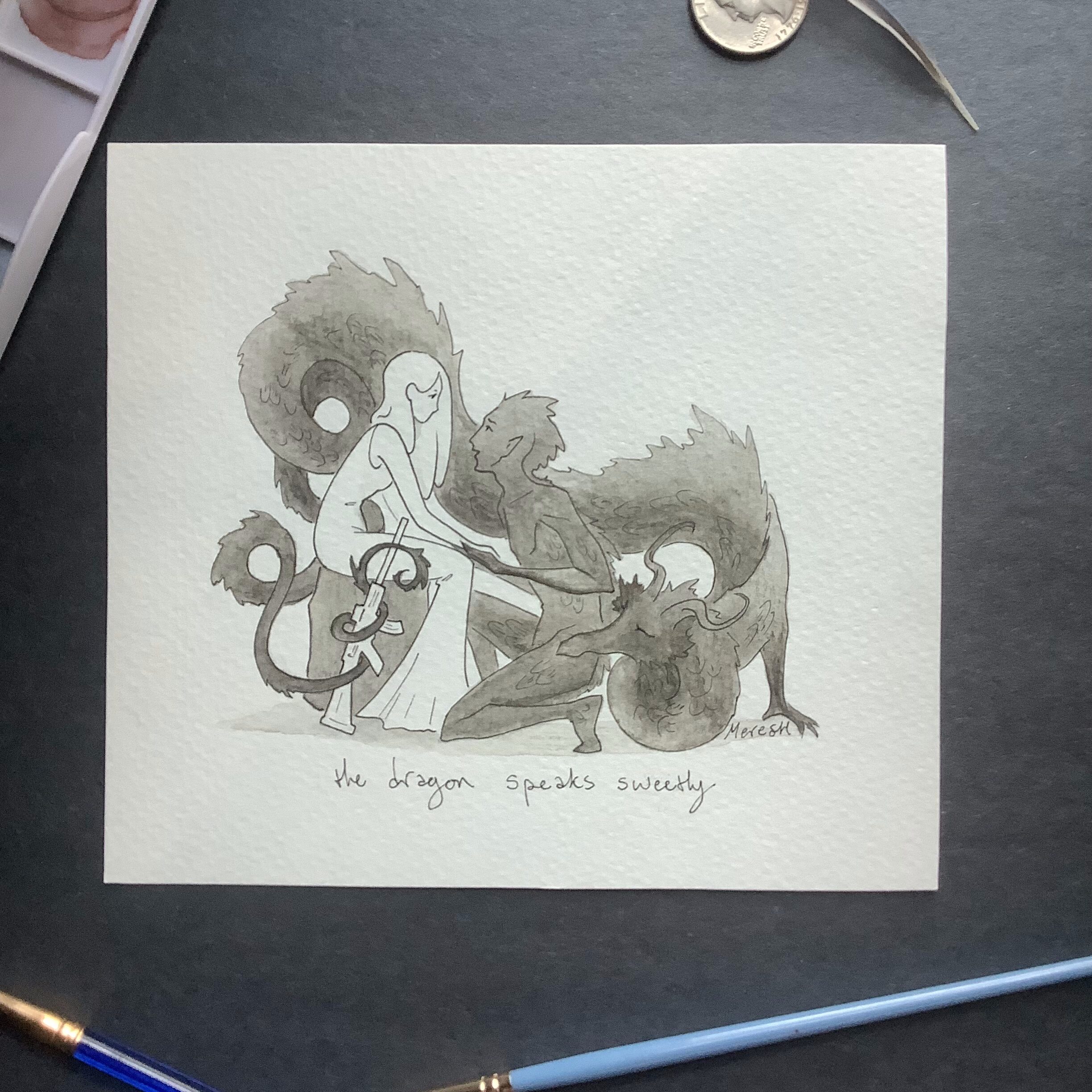The Dragon of Safety Watercolor