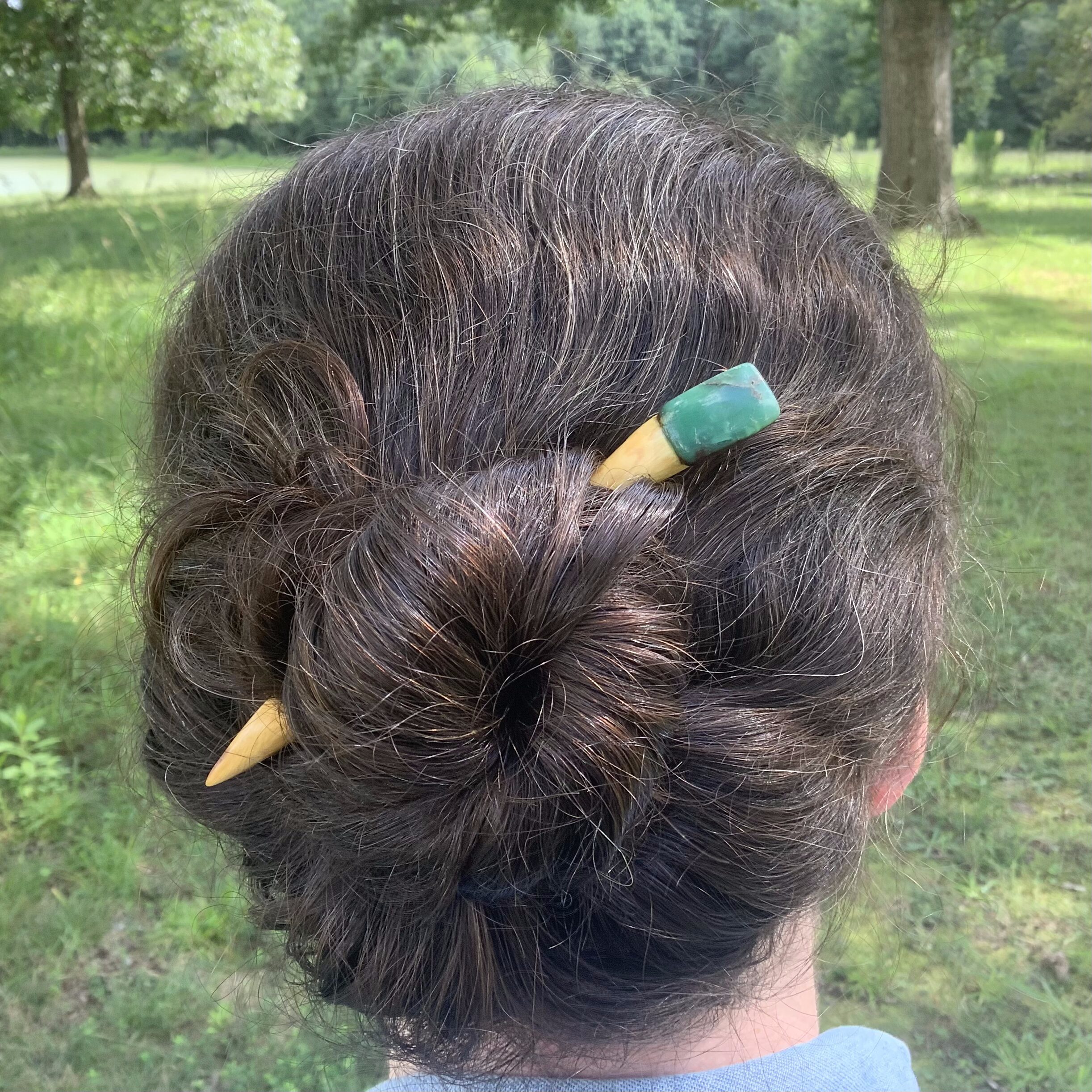 Cedar and Window Chrysoprase Hair Stick