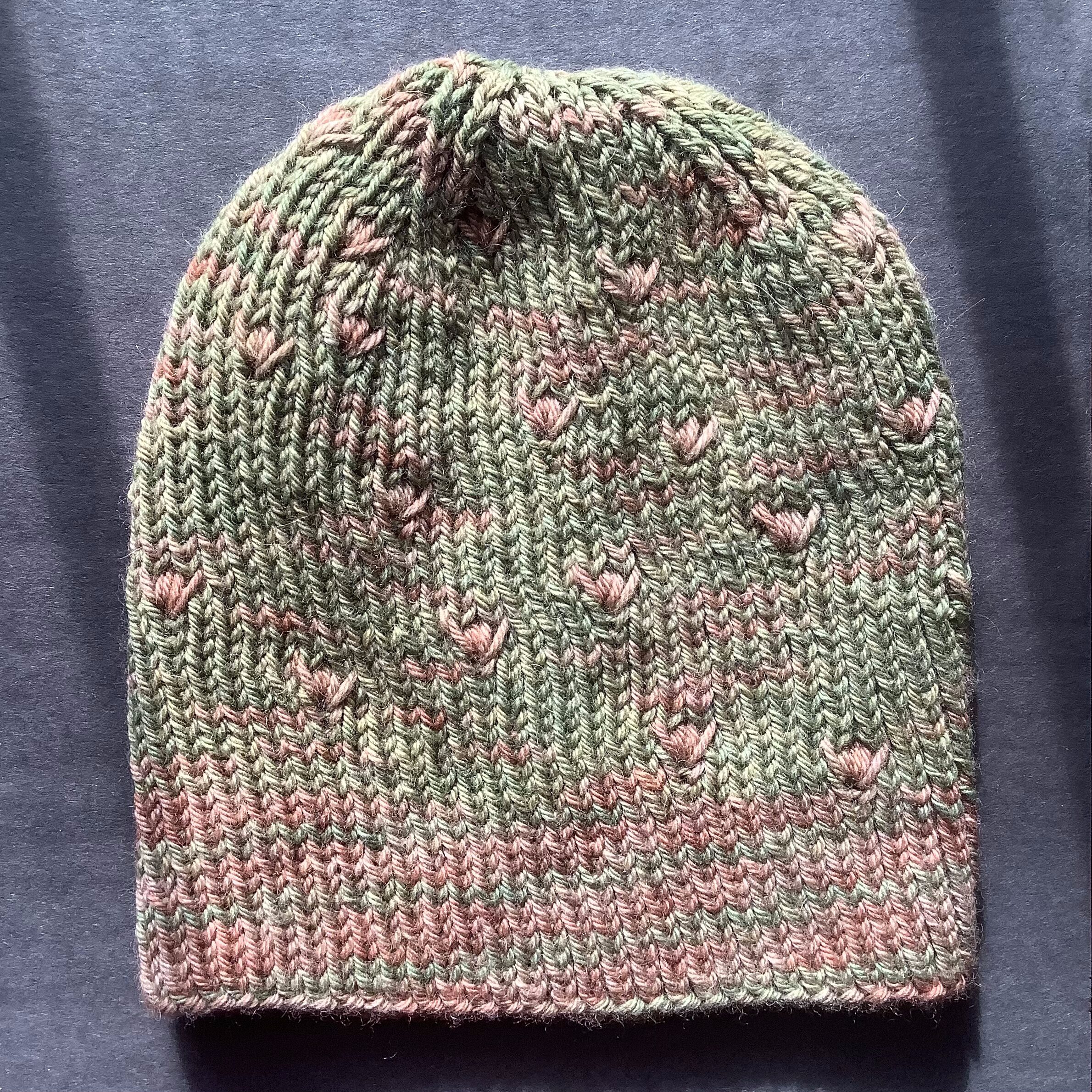 Green and Pink Daisy Beanie
