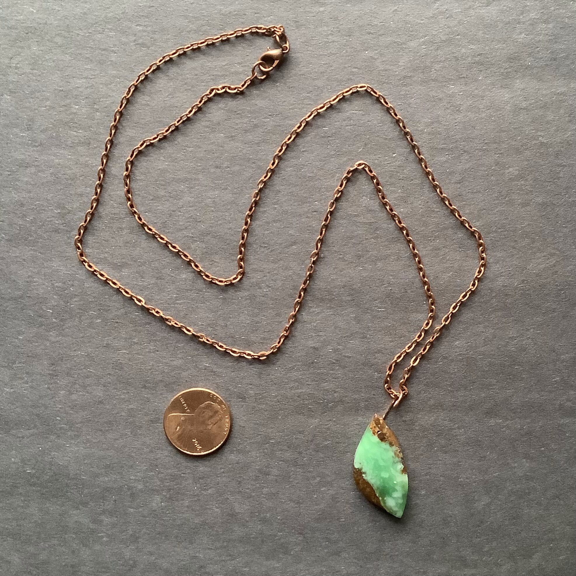 Chrysoprase Leaf Necklace