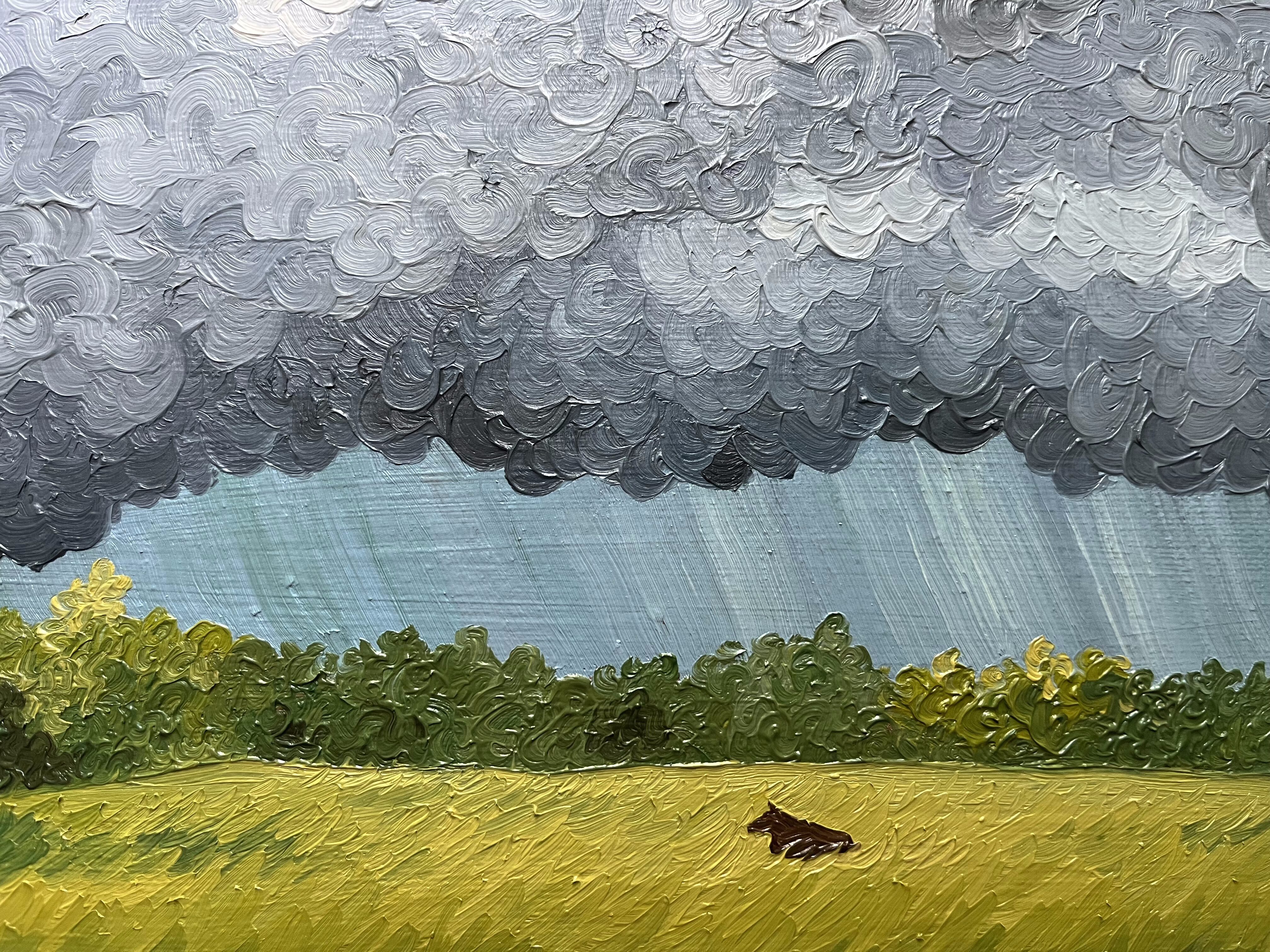 Cow in Storm Oil Painting