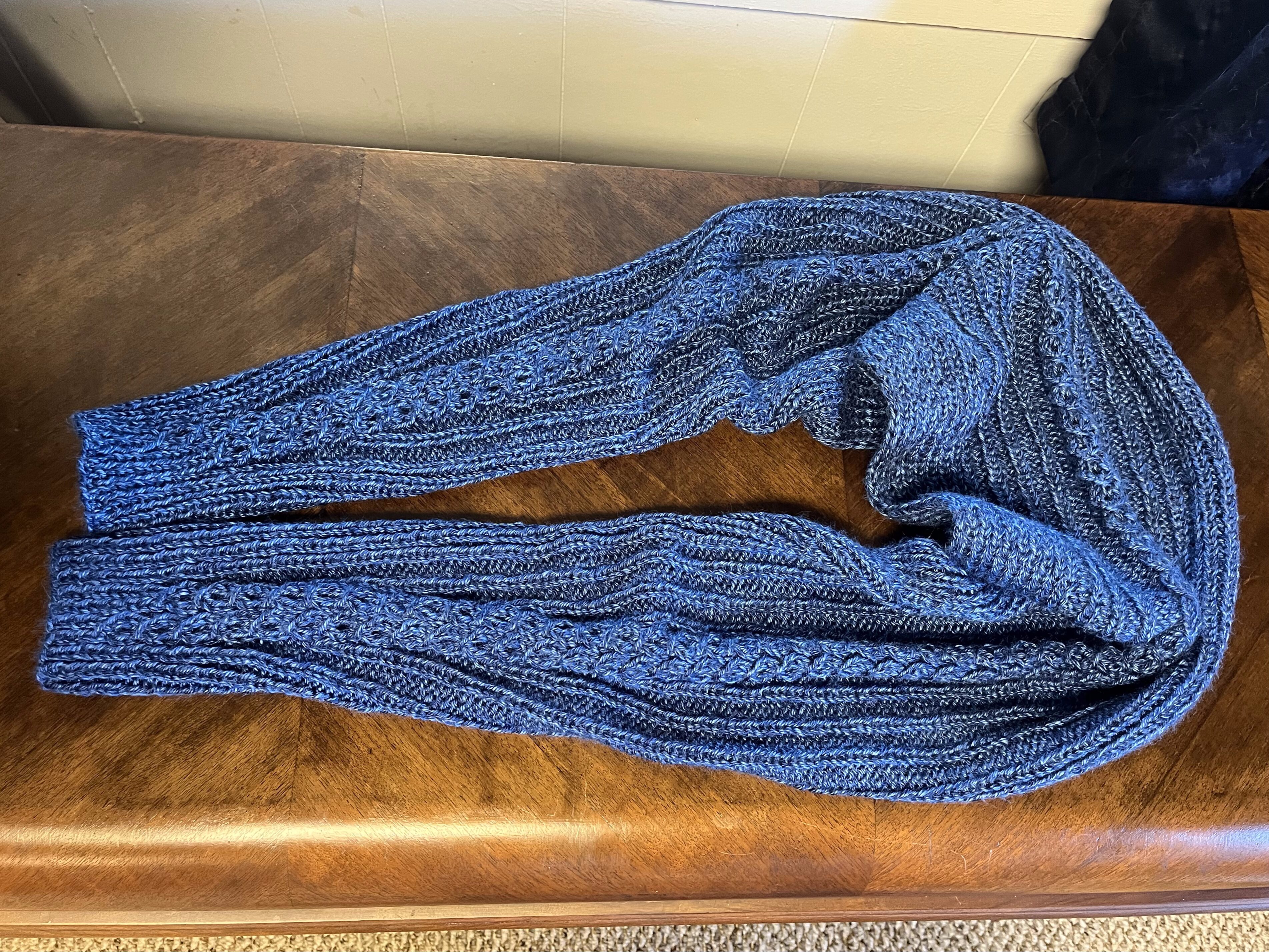 Indigo Shawl with Sleeves